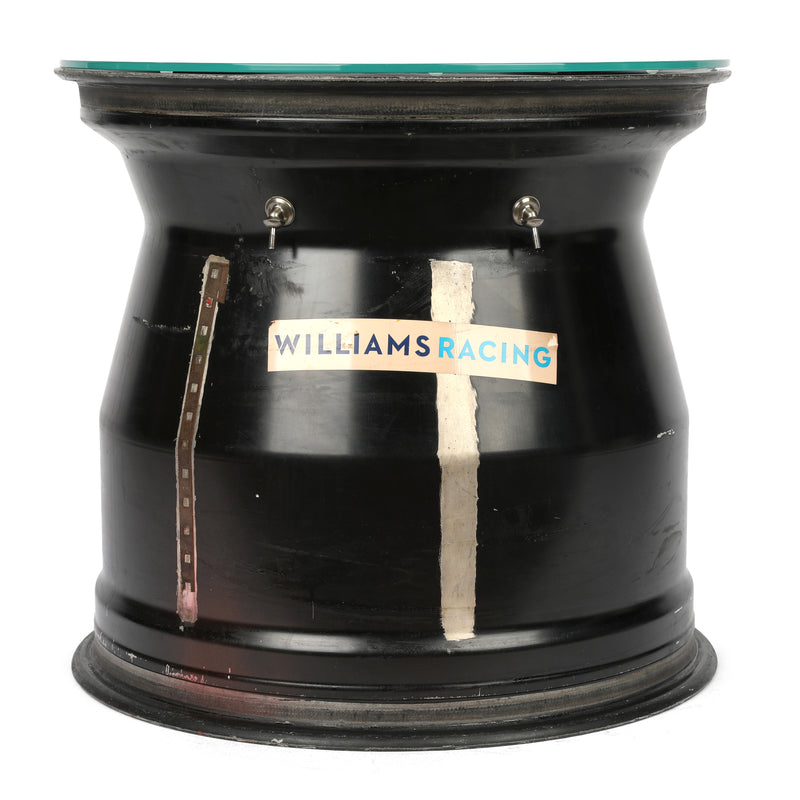 Williams Racing rear wheel rim table used by Alex Albon at the 2023 Dutch Grand Prix motorsport display piece