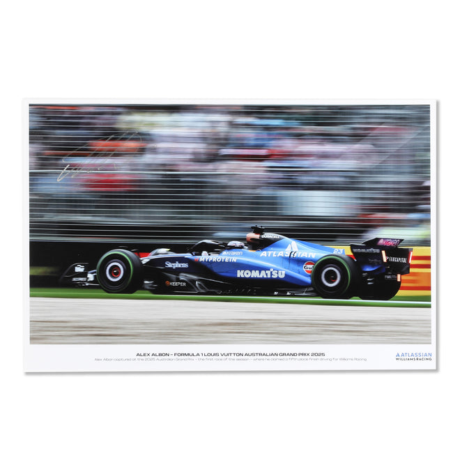 Alex Albon 2025 Atlassian Williams Racing Signed Print - Australian GP
