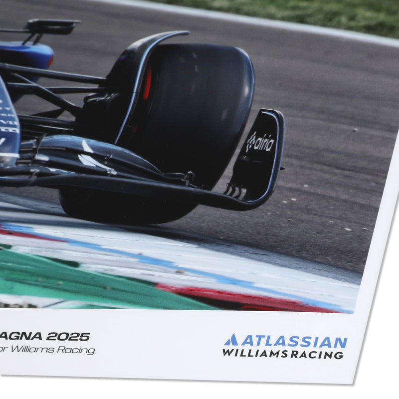 Alex Albon 2025 Atlassian Williams Racing Signed Print - Emilia-Romagna GP