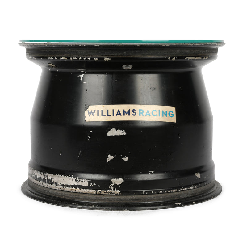 Williams F1 Team front wheel rim table Alex Albon Miami GP 2025 motorsport furniture display