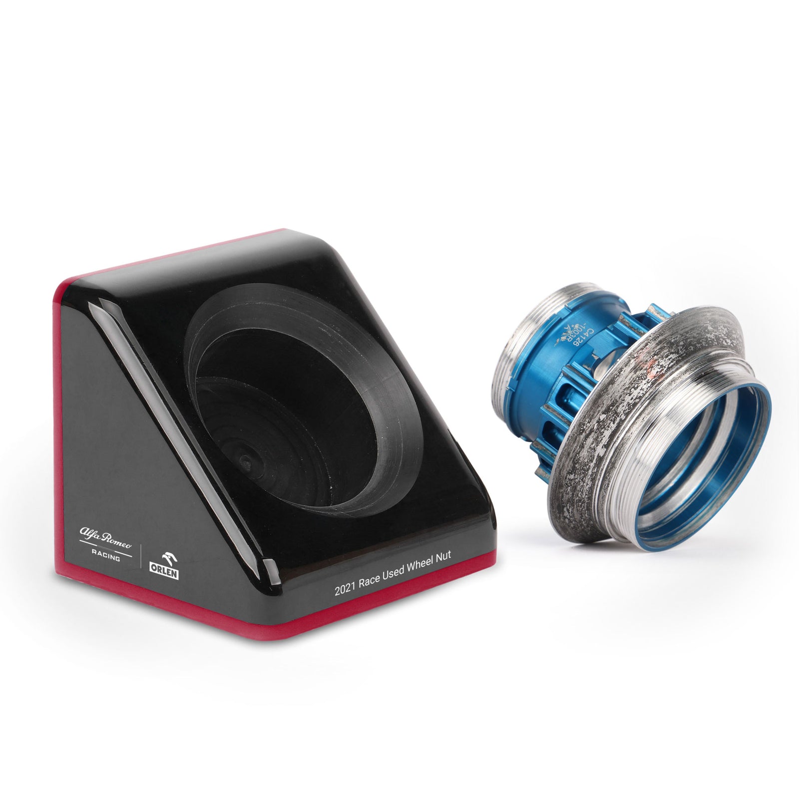 LOT 608 - Alfa Romeo F1 Team ORLEN 2021 Blue Wheel Nut in Acrylic