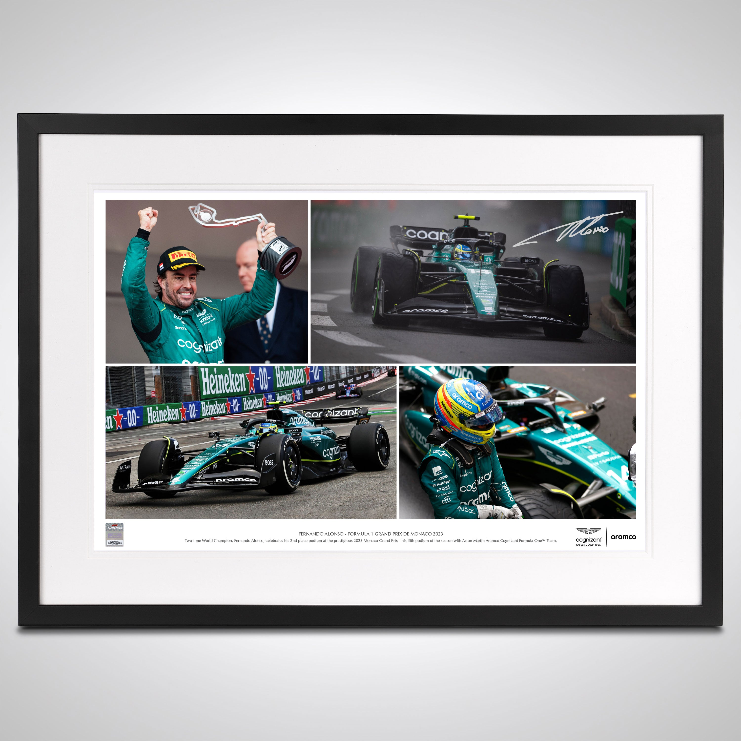Fernando Alonso 2023 Signed Photo Collage – Monte Carlo