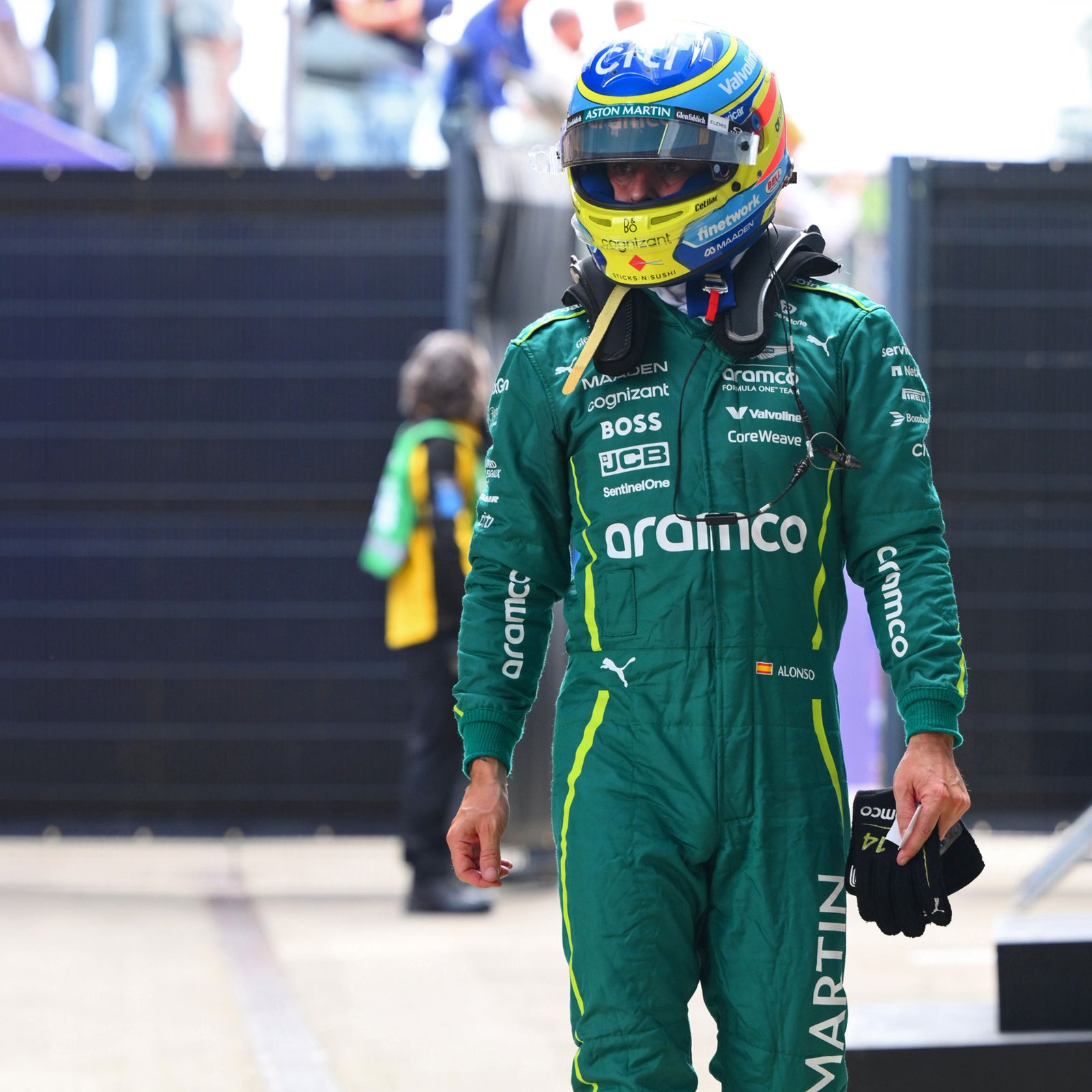 Auction LOT 003 - Fernando Alonso Aston Martin Aramco F1 ® Team 2025 Grand Prix Used Race Suit - British GP