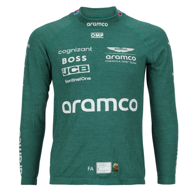 Season Launch LOT 170 - Fernando Alonso Un-Signed 2024 Aston Martin Aramco Formula One Team Grand Prix Used Nomex - Green