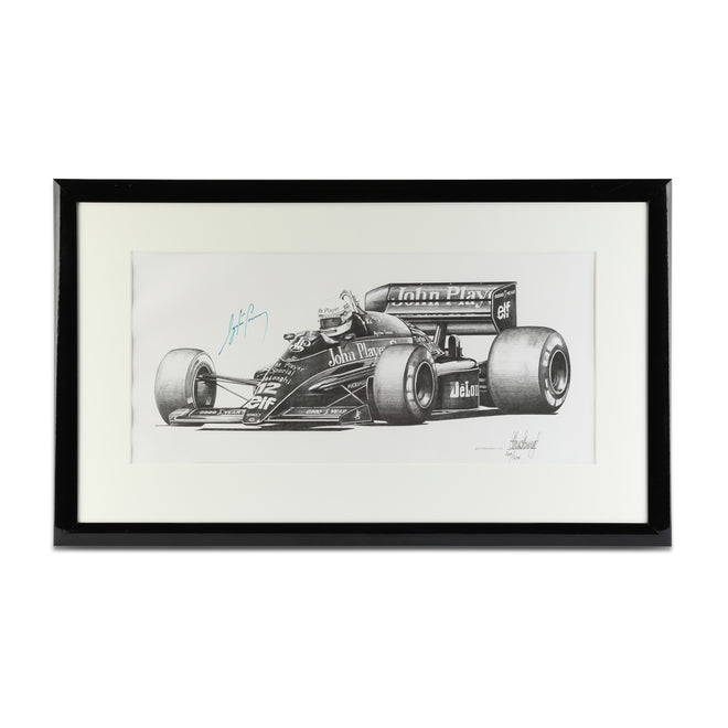 The Miami Auction LOT 012 - Ayrton Senna 1985 Lotus 97T Alan Stammers Print – Senna Signed
