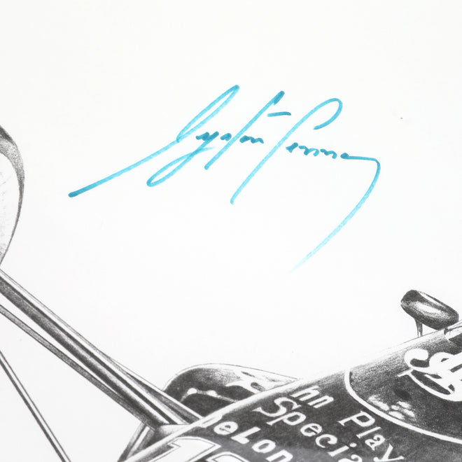 The Miami Auction LOT 012 - Ayrton Senna 1985 Lotus 97T Alan Stammers Print – Senna Signed