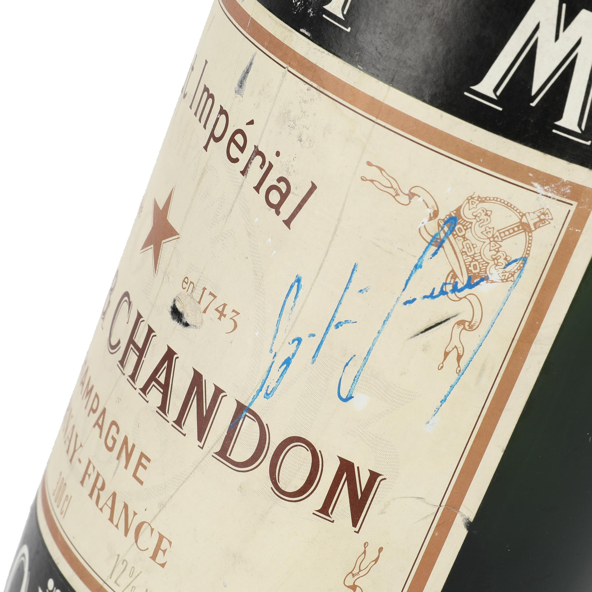 Ayrton Senna 1989 Signed Moet Champagne Bottle