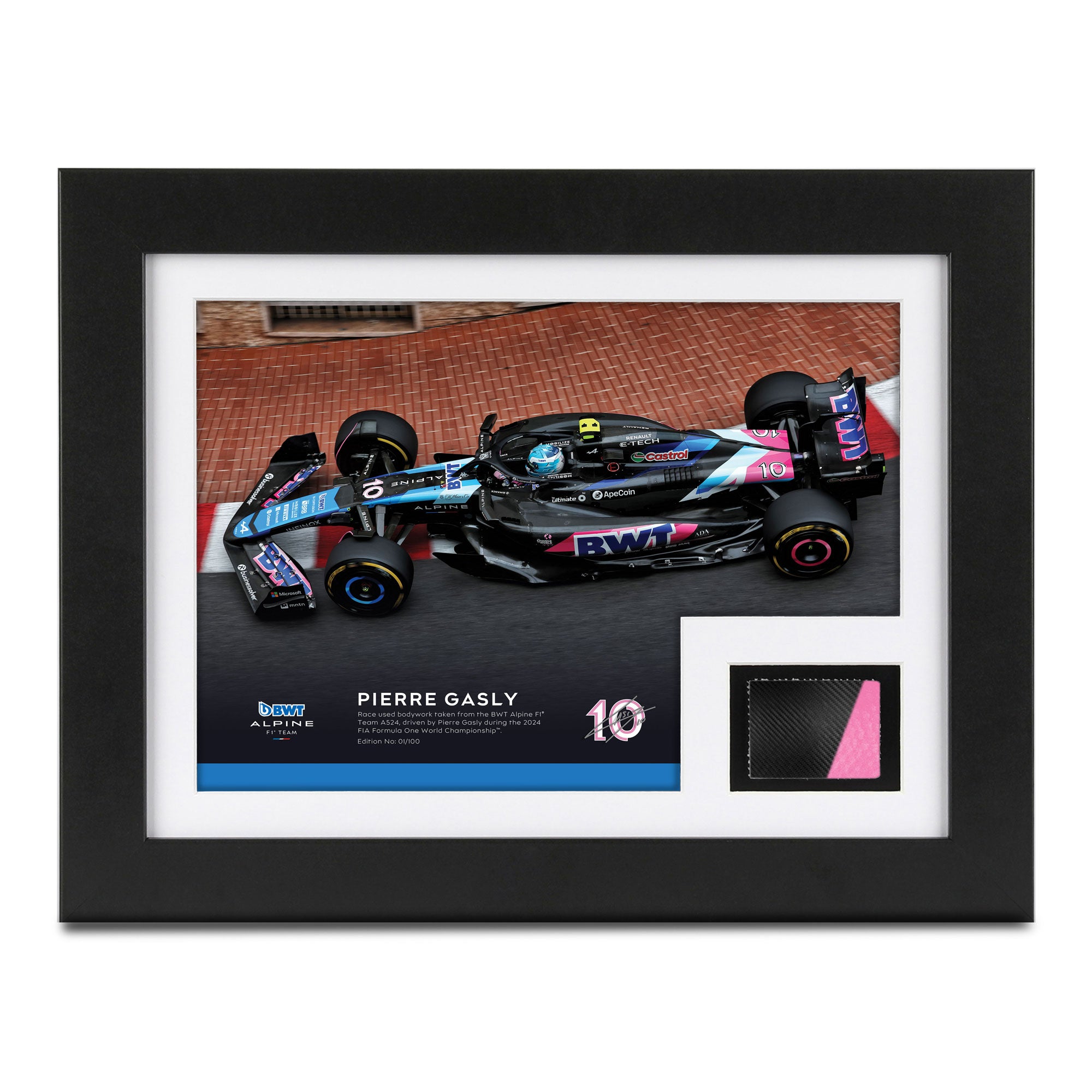 Pierre Gasly 2024 BWT Alpine Formula One™ Team Bodywork &amp Photo Limited Edition
