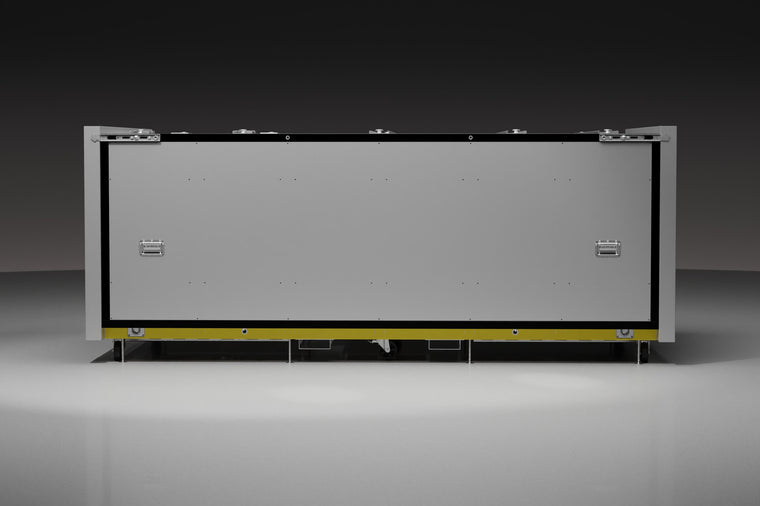Carbon fibre pit stop rig folded, side elevation