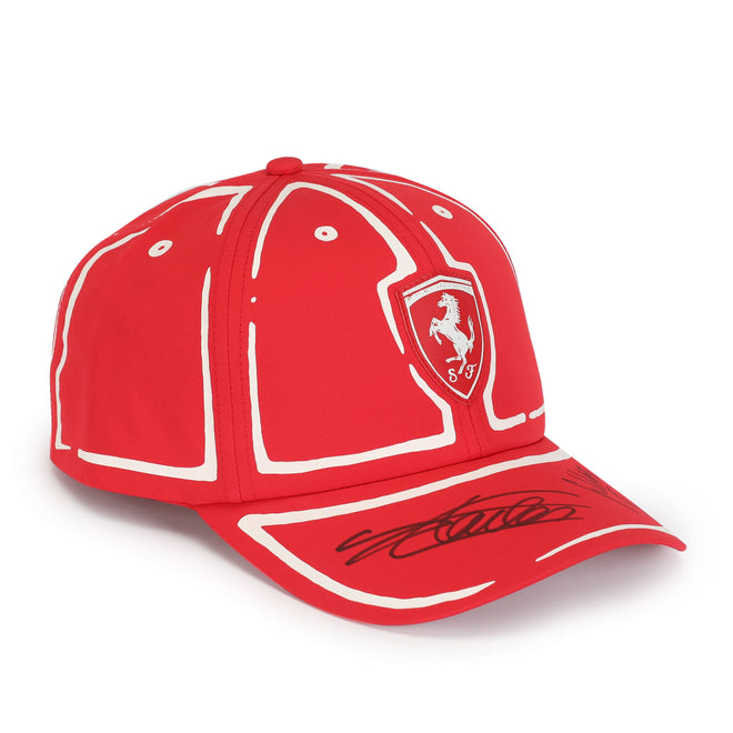 LOT 031 - Charles Leclerc & Carlos Sainz 2023 Signed Scuderia Ferrari Cap - Las Vegas GP