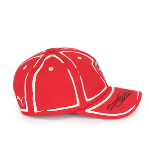 LOT 031 - Charles Leclerc & Carlos Sainz 2023 Signed Scuderia Ferrari Cap - Las Vegas GP