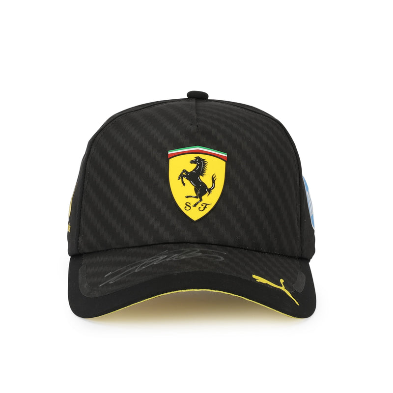 LOT 053 - Charles Leclerc Ferrari Signed Cap – Black and Yellow Edition