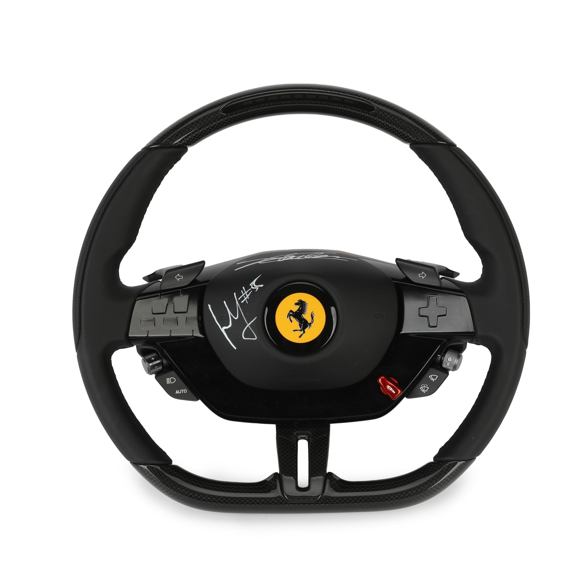 Charles Leclerc and Carlos Sainz Signed Ferrari Road Car Steering Wheel