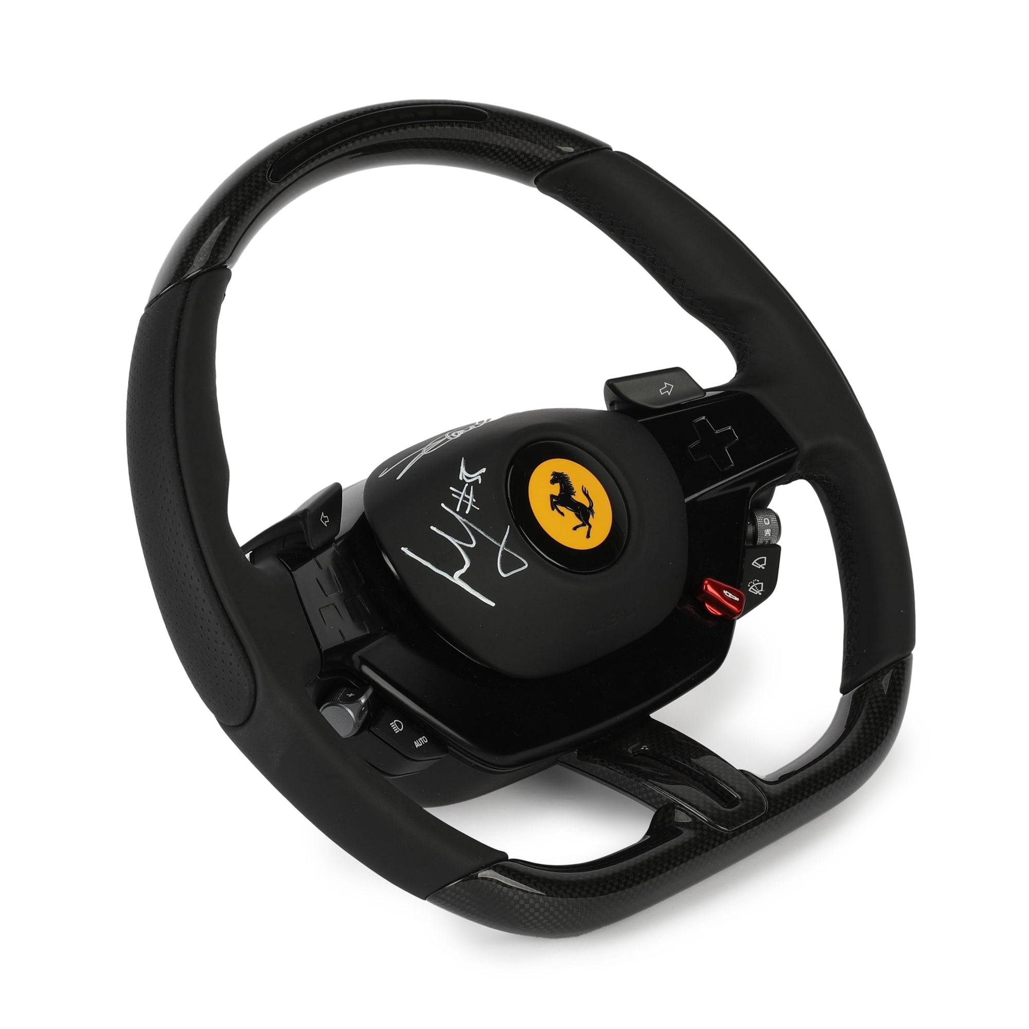 Charles Leclerc and Carlos Sainz Signed Ferrari Road Car Steering Wheel