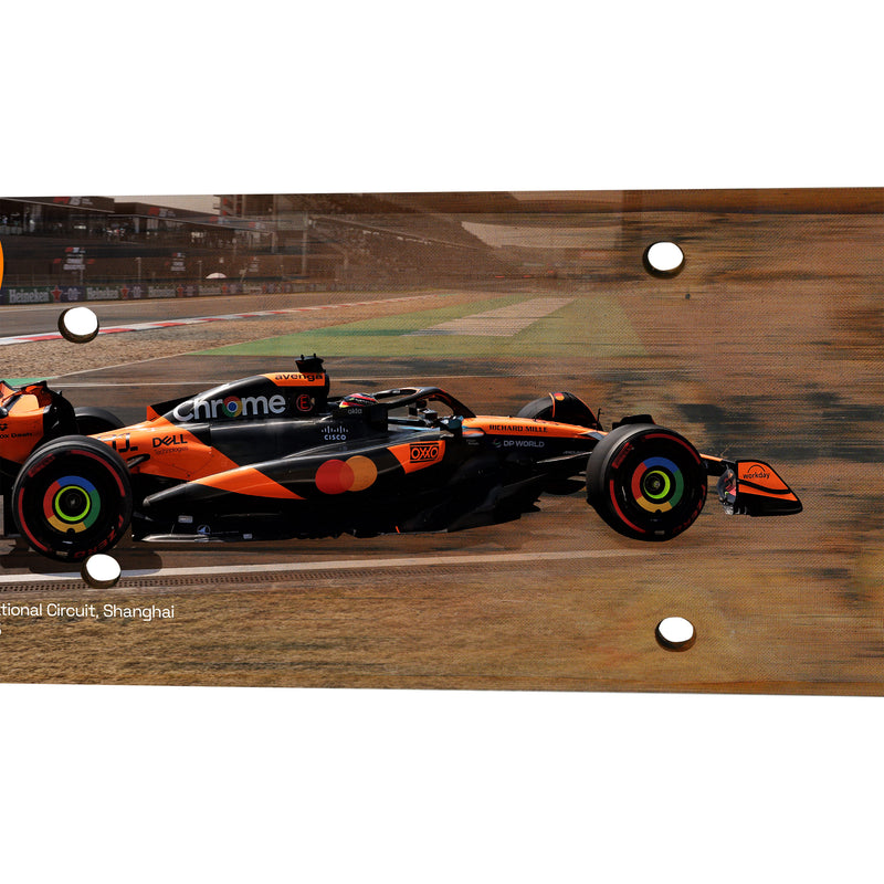 Oscar Piastri 2025 McLaren F1 Team Sprint Race Used Rear Skid Plank Wall Art - Chinese GP