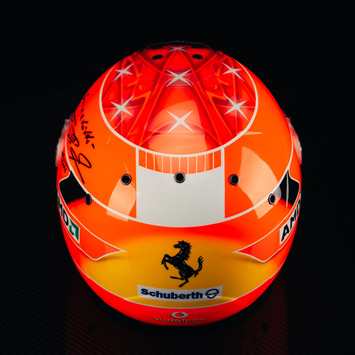 The Austin Auction LOT 028 - Michael Schumacher Signed 2006 Ferrari-Design Replica Helmet – Limited Edition 017/150