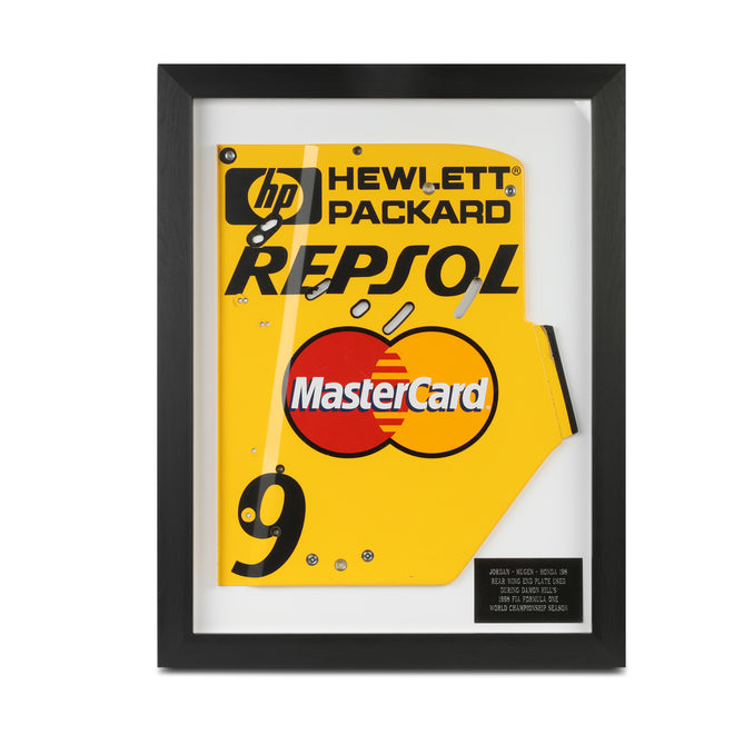 Season Launch LOT 404 - Damon Hill 1998 Jordan Framed Rear Right Hand Wing Endplate