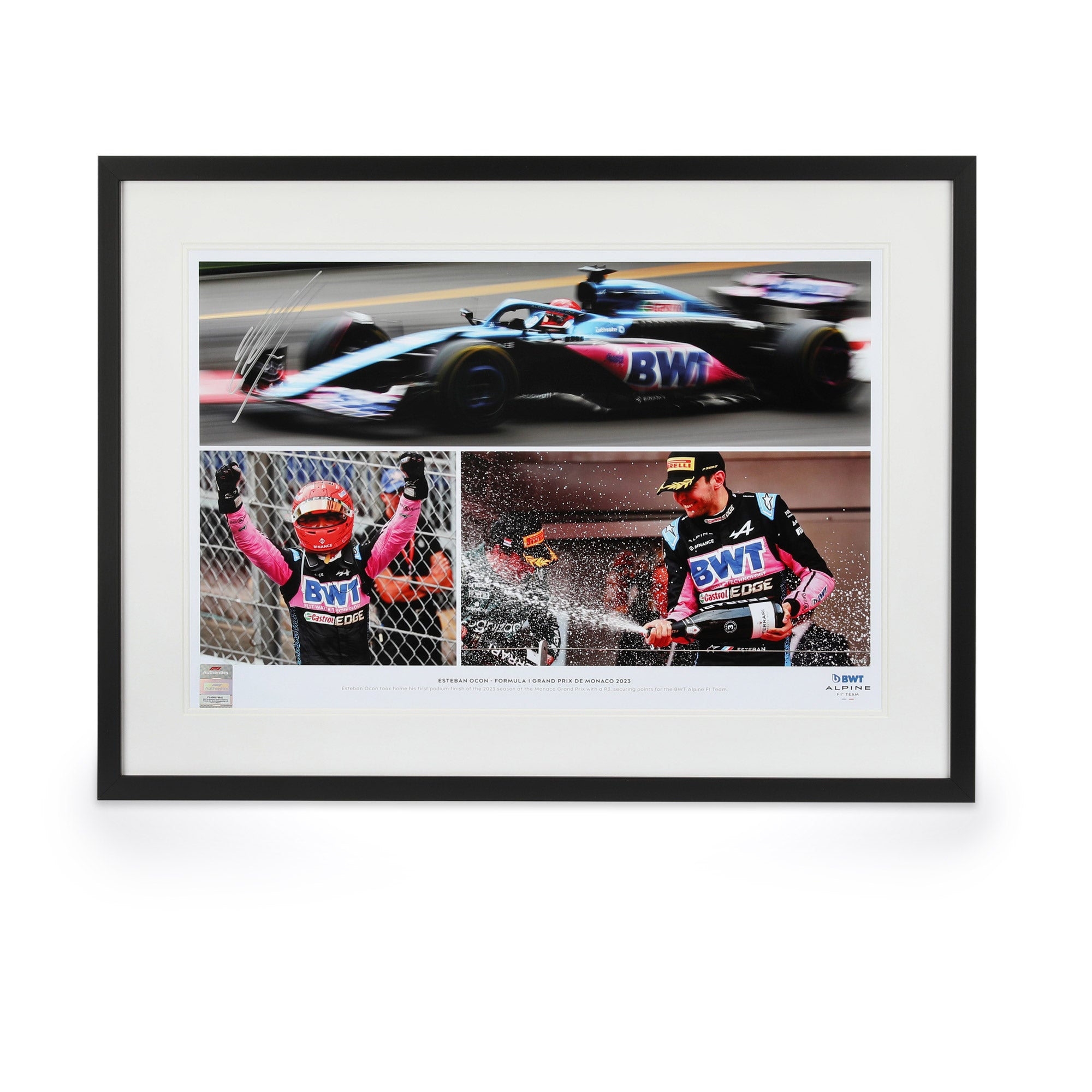 Limited-Edition Esteban Ocon 2023 Signed Photo Collage – Monte Carlo