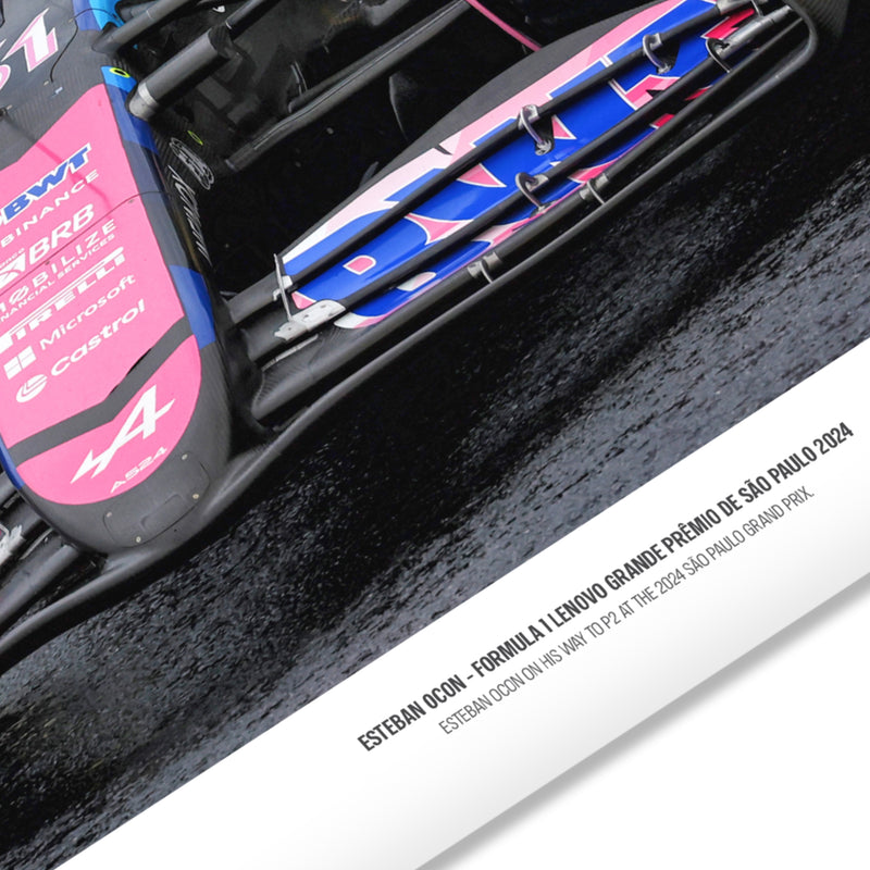 Esteban Ocon 2024 Signed Alpine F1 Team Print - Brazilian GP