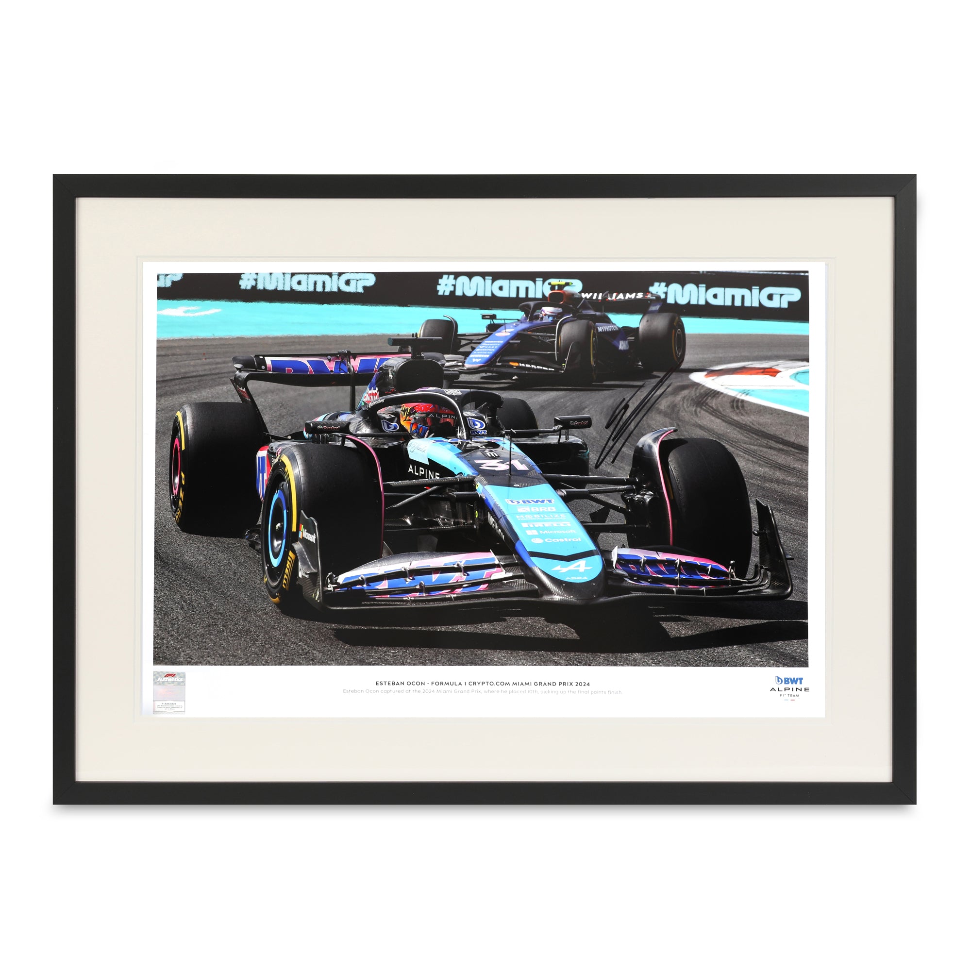 September Auction LOT 032 Esteban Ocon 2024 Alpine Signed Photo Miami GP