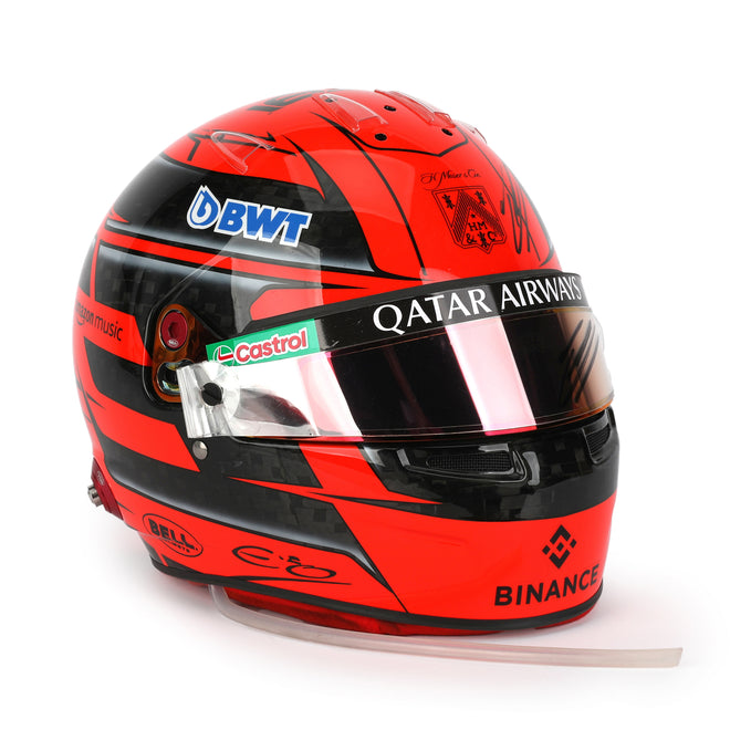Esteban Ocon Signed 2024 BWT Alpine F1 Team Race Used Helmet - Qatar GP