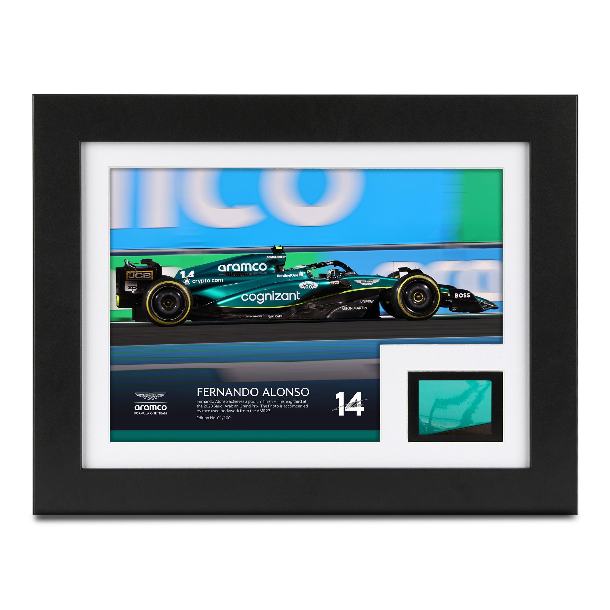 Limited Edition Fernando Alonso 2023 100th Podium Bodywork & Photo - Saudi Arabian GP
