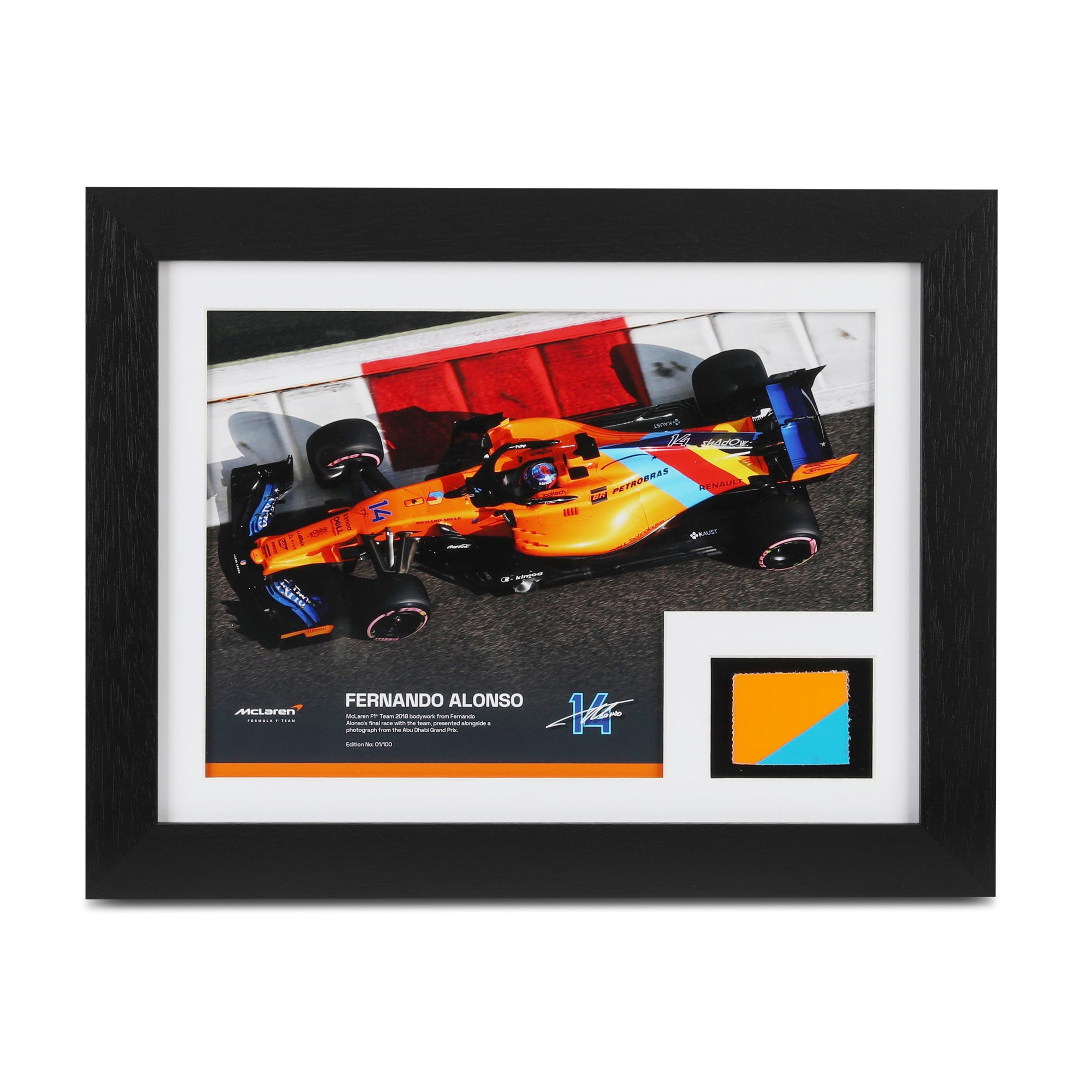 Fernando Alonso 2018 McLaren Bodywork and Photo – F1 Authentics
