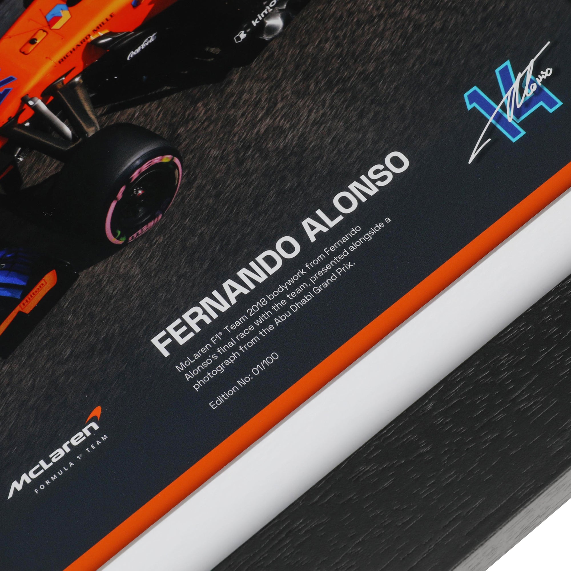Fernando Alonso 2018 McLaren Bodywork and Photo – F1 Authentics
