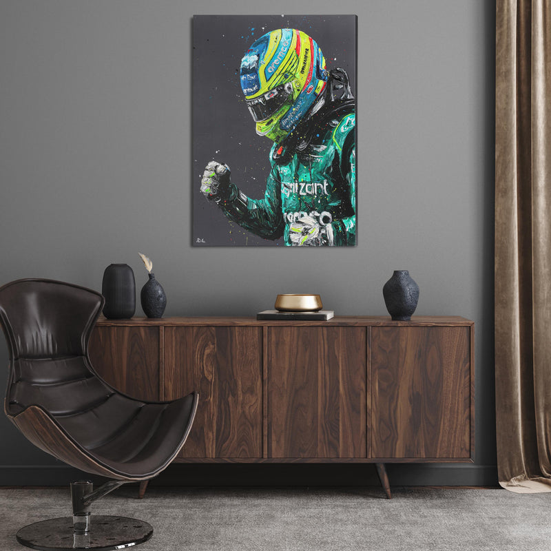 Fernando Alonso Hand Embellished Canvas – Paul Oz
