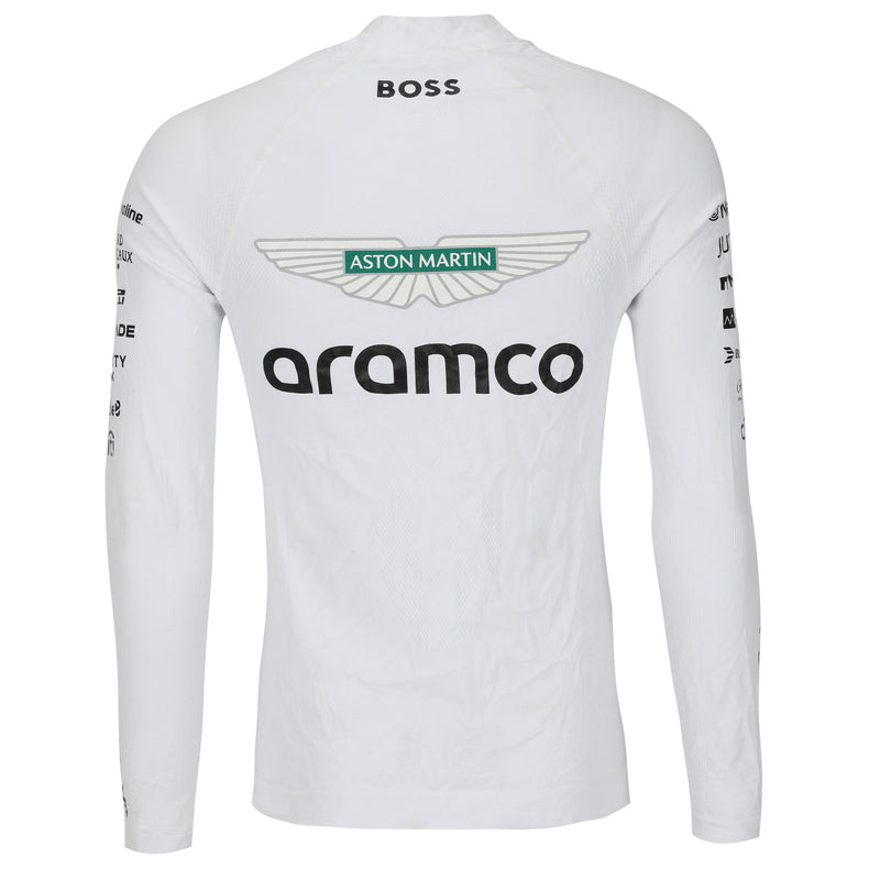 LOT 065 - Fernando Alonso Un-Signed 2024 Aston Martin Aramco Formula One Team Grand Prix Used Nomex - Las Vegas GP - White