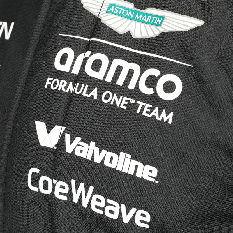 Race-used Fernando Alonso Aston Martin Formula One Team 2025 suit from the Austin Grand Prix display