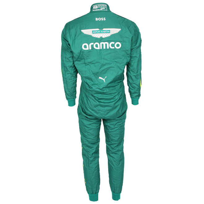 Aston Martin Formula 1 Team Fernando Alonso 2025 Austrian GP used race suit collector display