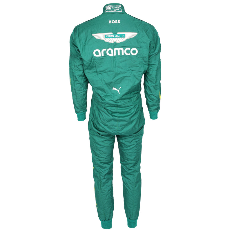 Aston Martin Formula 1 Team Fernando Alonso 2025 Austrian GP used race suit collector display