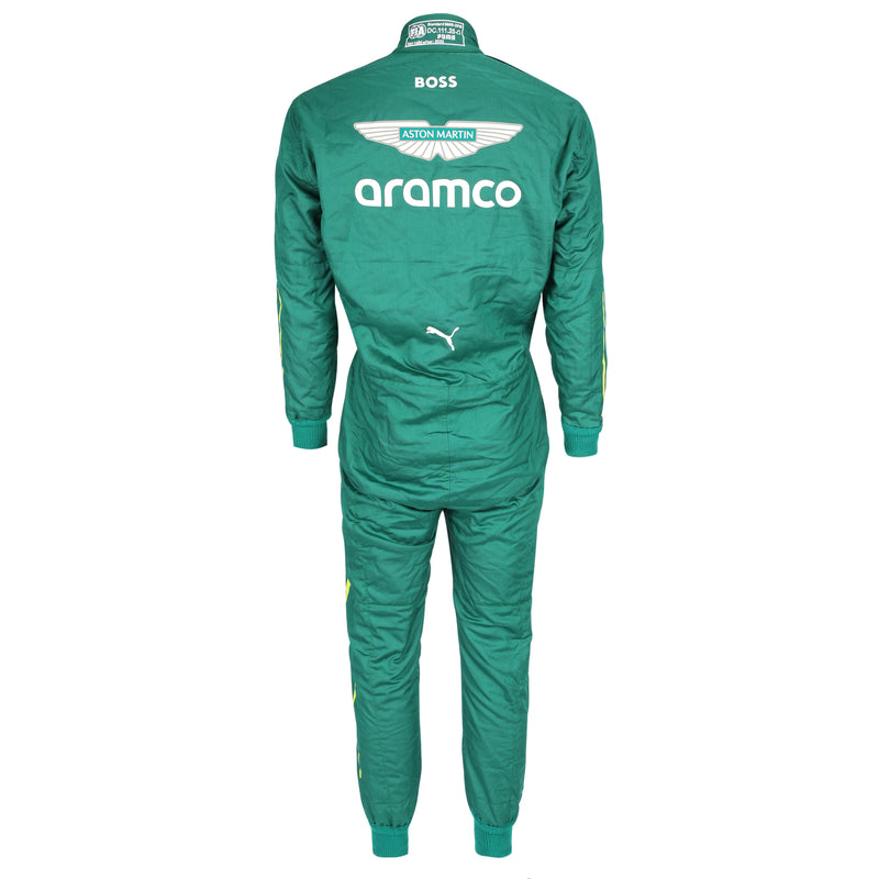 Aston Martin Formula 1 Team Fernando Alonso 2025 Canadian GP used race suit collector display