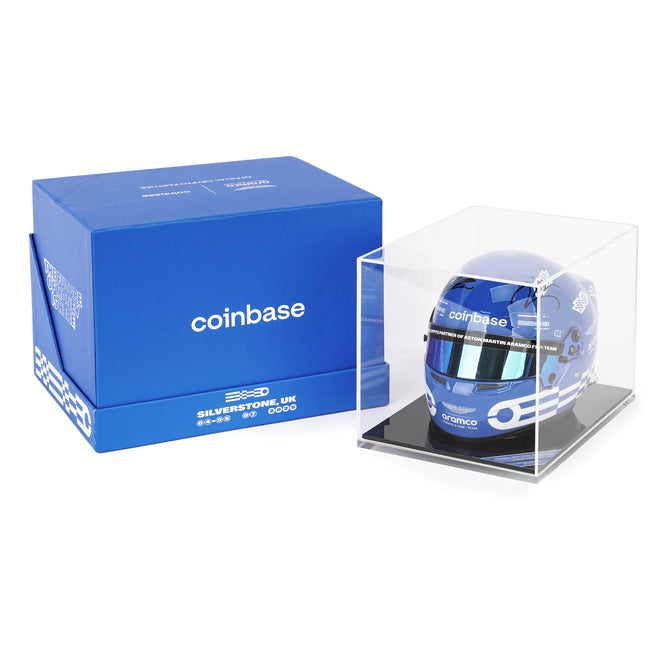 The Miami Auction LOT 001 - Fernando Alonso & Lance Stroll 2025 Dual Signed Mini Helmet