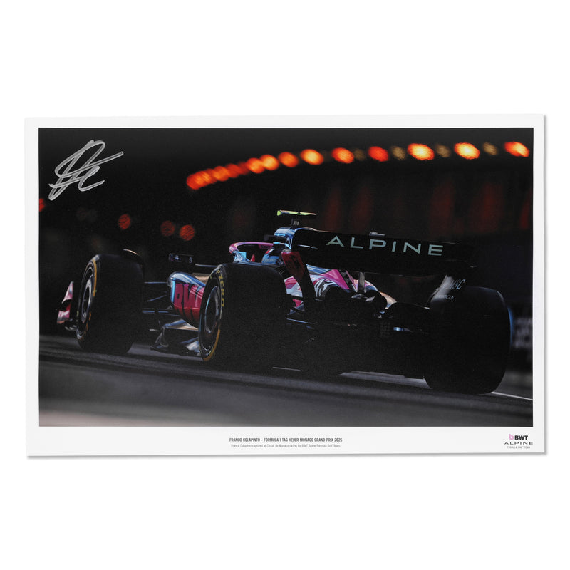 Franco Colapinto 2025 Signed Print - Monaco GP