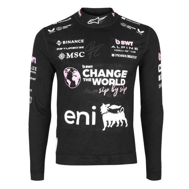 BWT Alpine F1 Team signed race-used Nomex Franco Colapinto 2025 Austrian Grand Prix race suit memorabilia