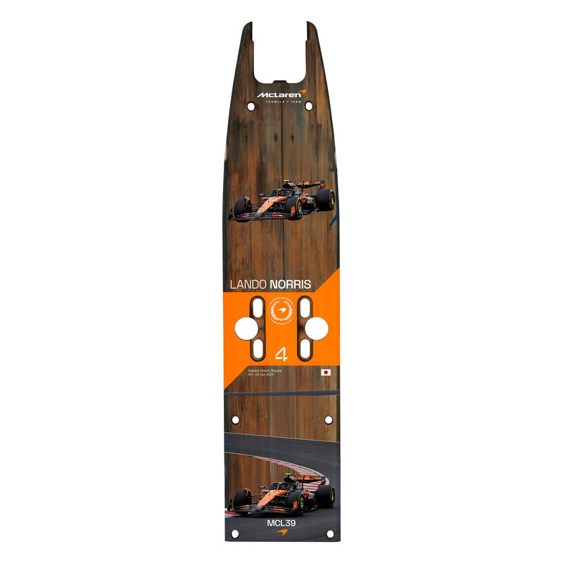 Lando Norris 2025 McLaren Grand Prix Used Front Skid Plank Wall Art - Japanese GP