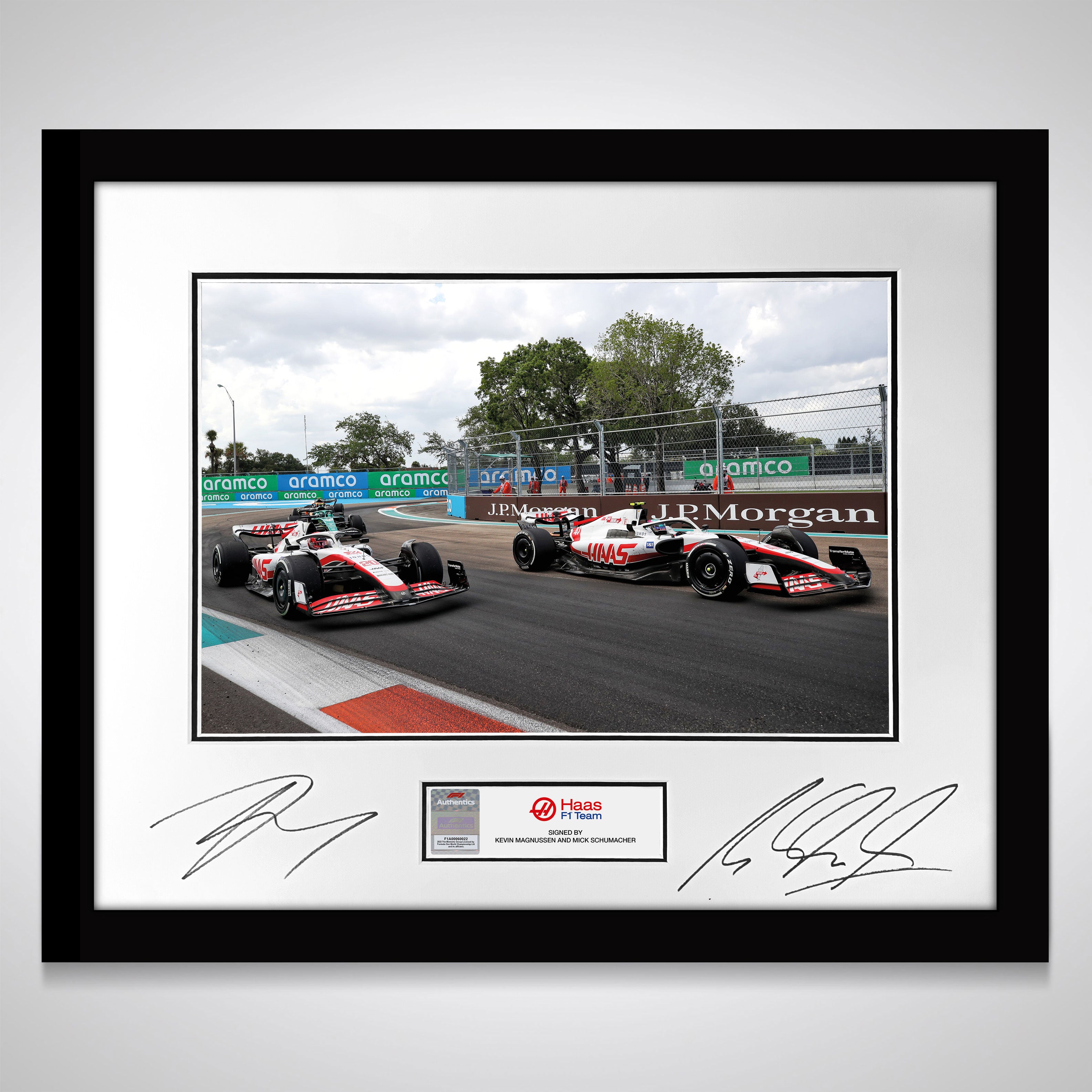 Kevin Magnussen & Mick Schumacher 2022 Dual Signed Print - Miami GP