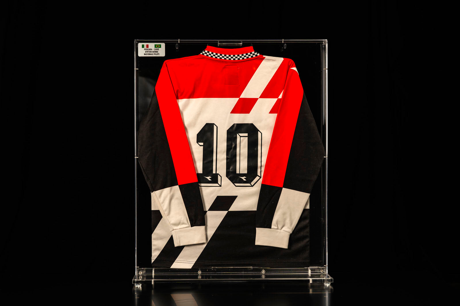 The Miami Auction LOT 002- Ayrton Senna 1992 Nazionale Piloti Shirt - Signed Framed