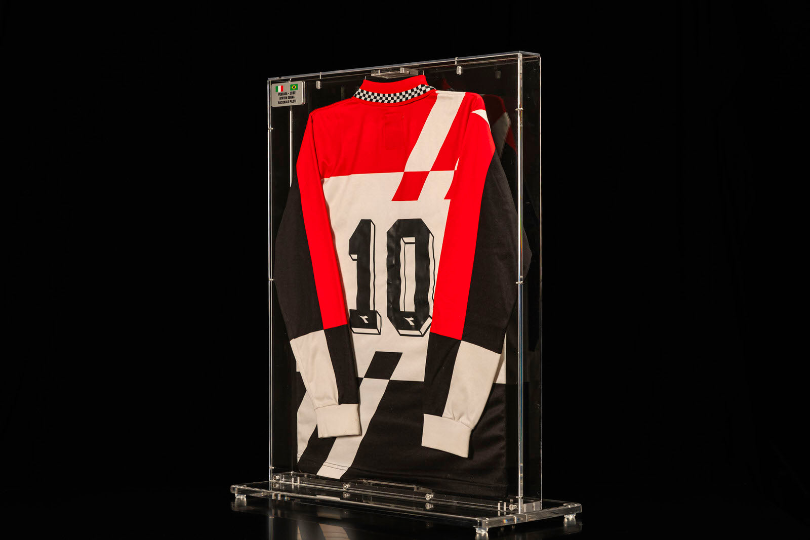 The Miami Auction LOT 002- Ayrton Senna 1992 Nazionale Piloti Shirt - Signed Framed