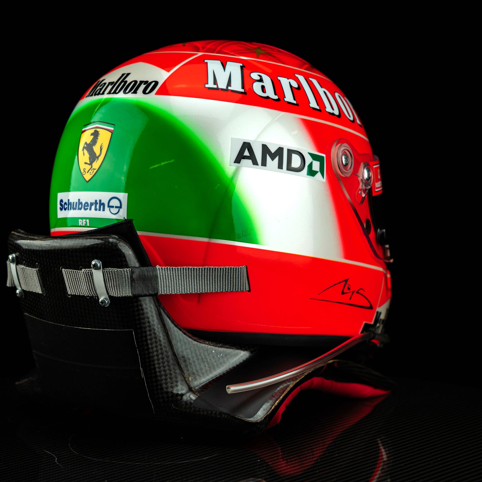 Michael Schumacher 2004 Helmet - Monza Replica Signed with HANS device