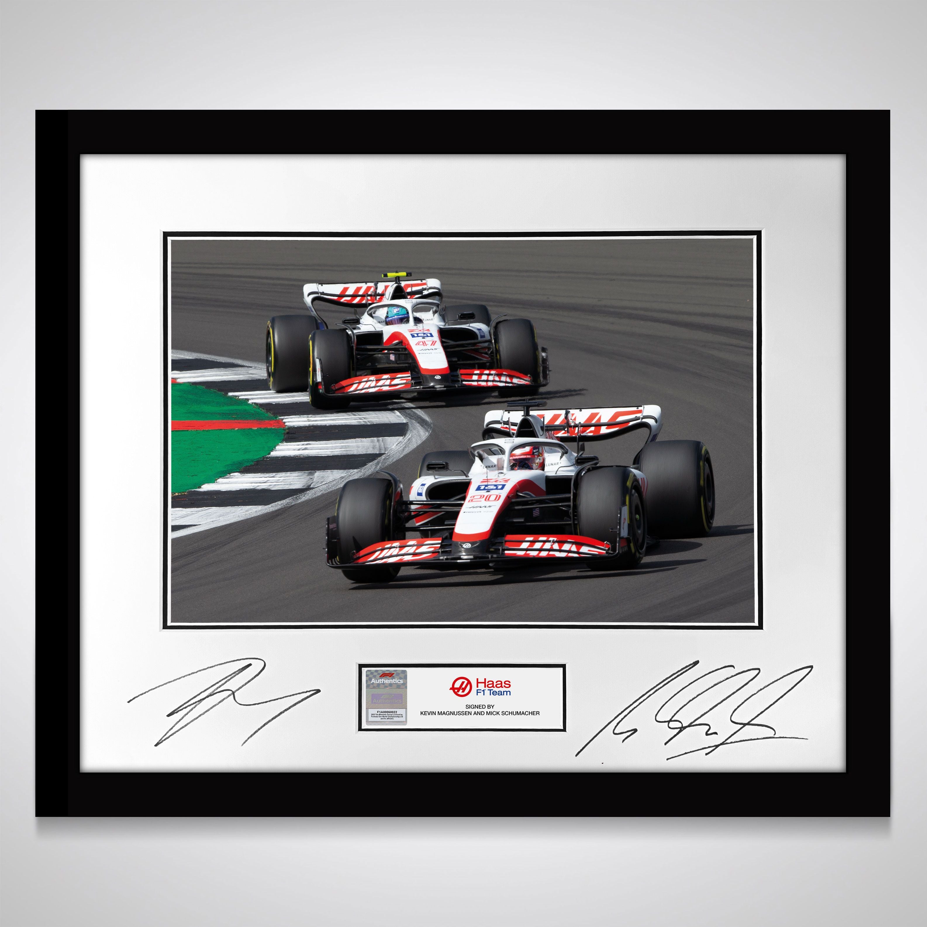 Kevin Magnussen & Mick Schumacher 2022 Dual Signed Print - British GP