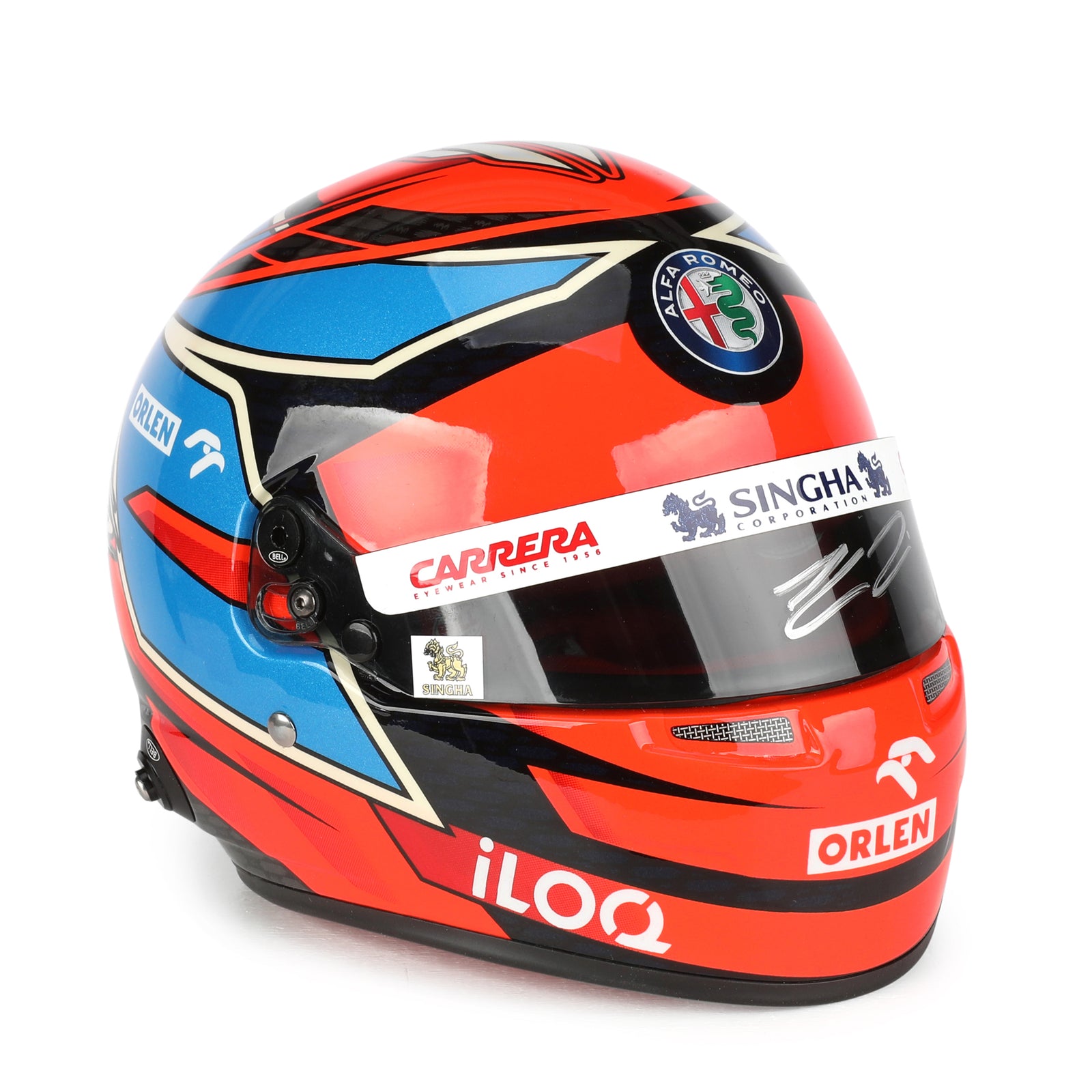 LOT 605 - Kimi Raikkonen 2021 1:2 Signed Mini Helmet