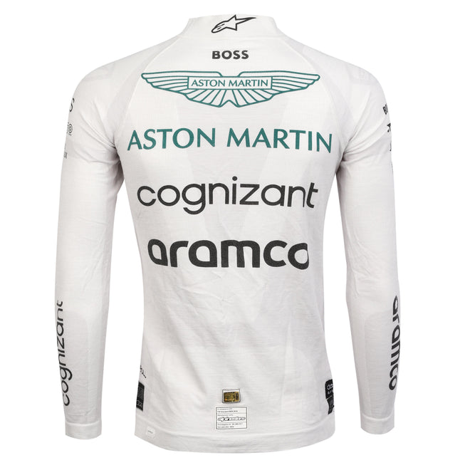 Aston Martin Aramco Formula One Team Lance Stroll 2022 Grand Prix used Nomex collector display piece