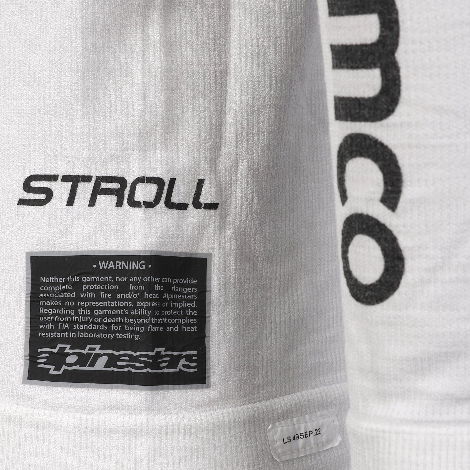 Authentic Lance Stroll Aston Martin Aramco Formula One Team 2022 used Nomex motorsport display item