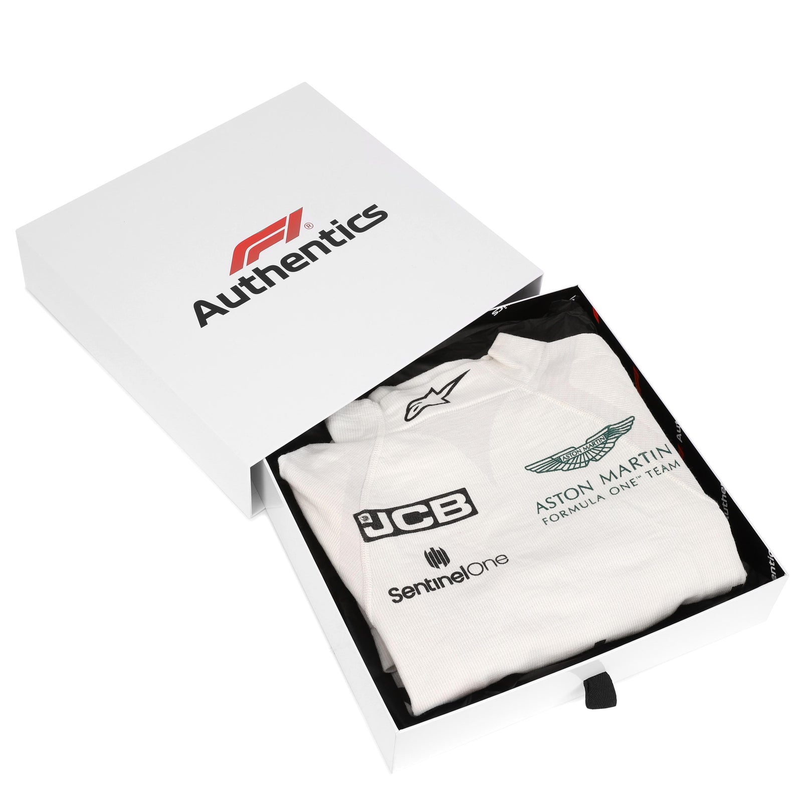 Aston Martin Aramco Formula One Team Lance Stroll race-used 2022 Nomex collector memorabilia display