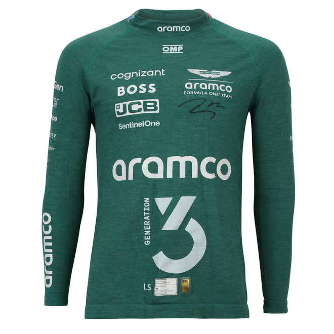 Lance Stroll Signed 2024 Aston Martin Aramco Formula One Team Race Worn Nomex - USA GP