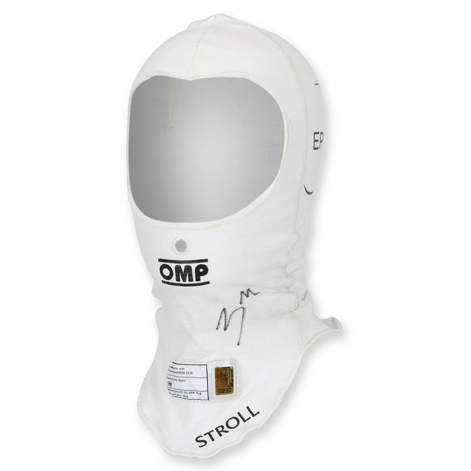 LOT 052 - Lance Stroll Signed 2024 Aston Martin Aramco Formula One Team Season Used Balaclava