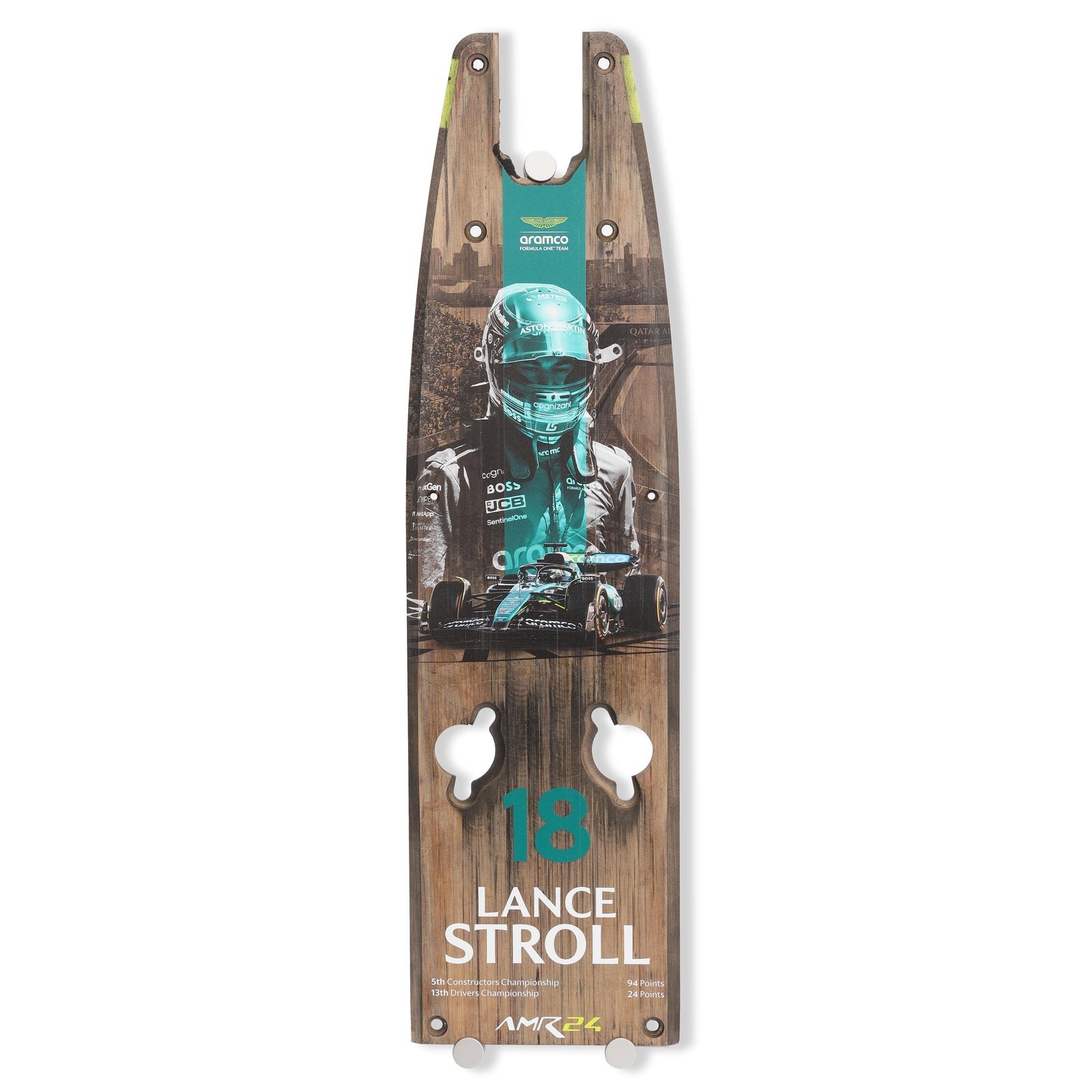 Lance Stroll 2024 Aston Martin Aramco F1® Team Skid Block Plank Wall Art